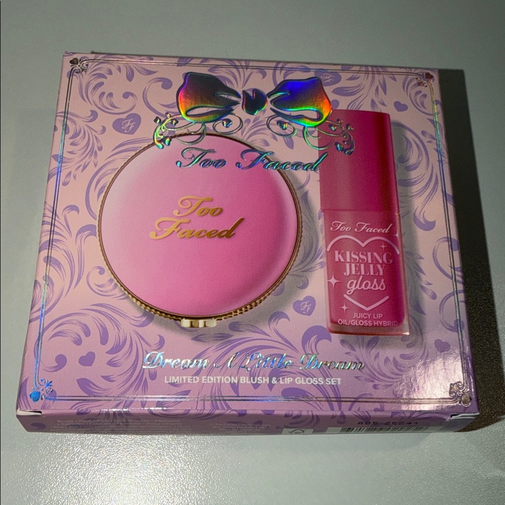 Too Faced dream a little dream blush and lip gloss set NEW